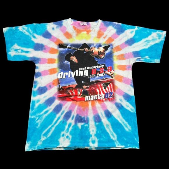 Majestic Vintage 2002 Driving USA‎ Macca Paul McCartney Tour Shirt Adult XL - Picture 1 of 5